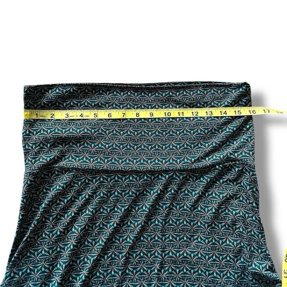 Lularoe Maxi Skirt Teal Black Medium Comfy Stretch Lagenlook - Picture 5 of 6